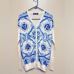 Dolce & Gabbana Majolica-print silk cardigan